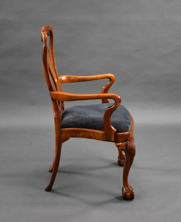 Set Ten George II Style Walnut Dining Chairs - Image 5