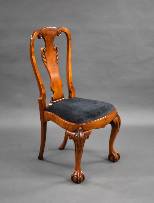 Set Ten George II Style Walnut Dining Chairs - Image 3