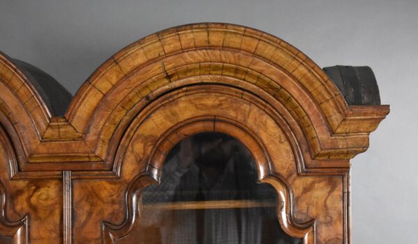 Antique Queen Anne Style Walnut Double Dome Bookcase - Image 5