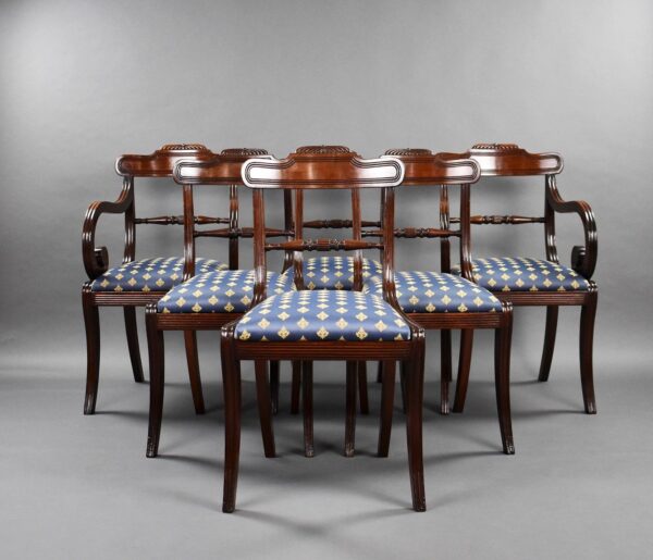 Set of 6 Regency Mahogany Dining Chairs