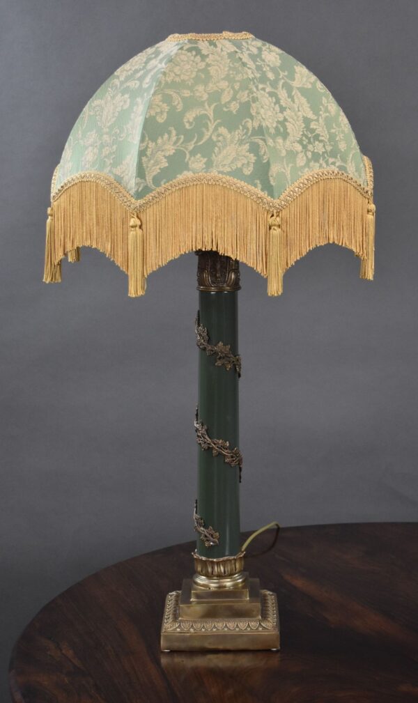 Pair Good Quality Empire Style Lamps standing height with shade 85cm