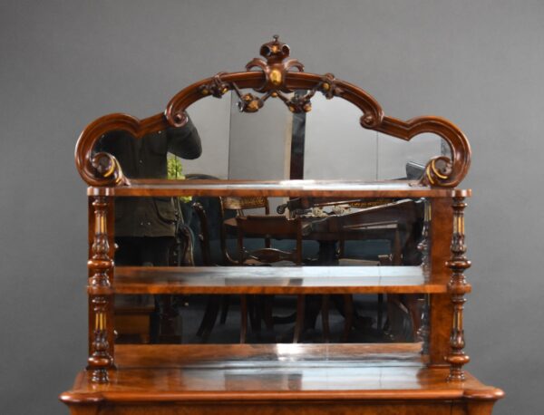 Victorian Burr Walnut Chiffonier Cabinet - Image 5