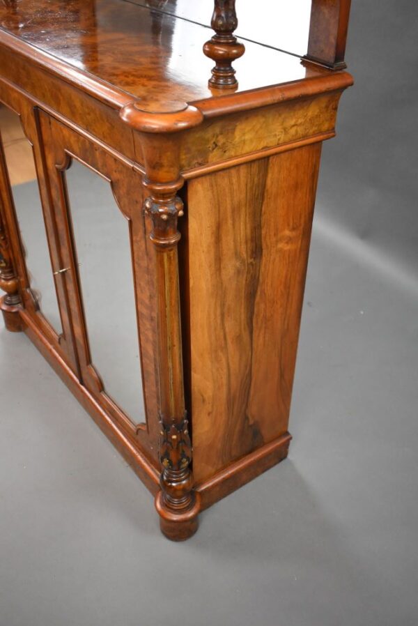 Victorian Burr Walnut Chiffonier Cabinet - Image 3