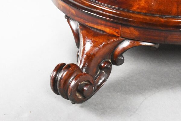 Quality William IV Mahogany Circular Breakfast/Dining Table - Image 3