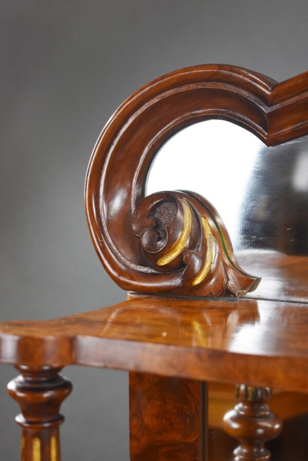 Victorian Burr Walnut Chiffonier Cabinet - Image 9