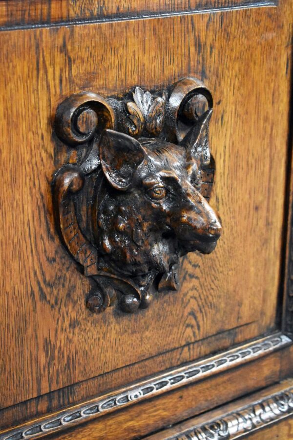 19th Century Carved Oak Bookcase - Image 9