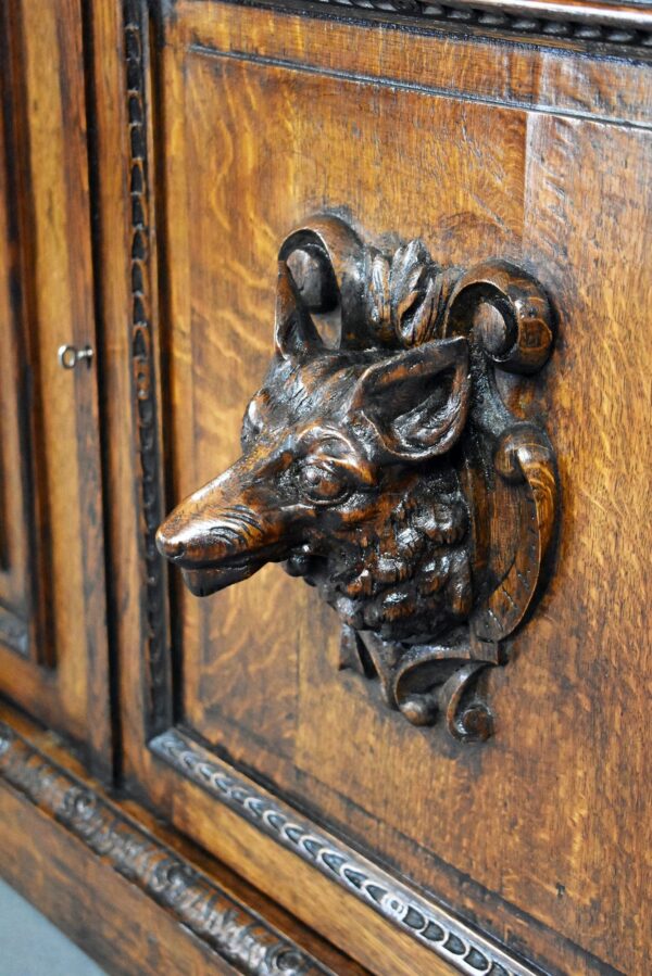 19th Century Carved Oak Bookcase - Image 7