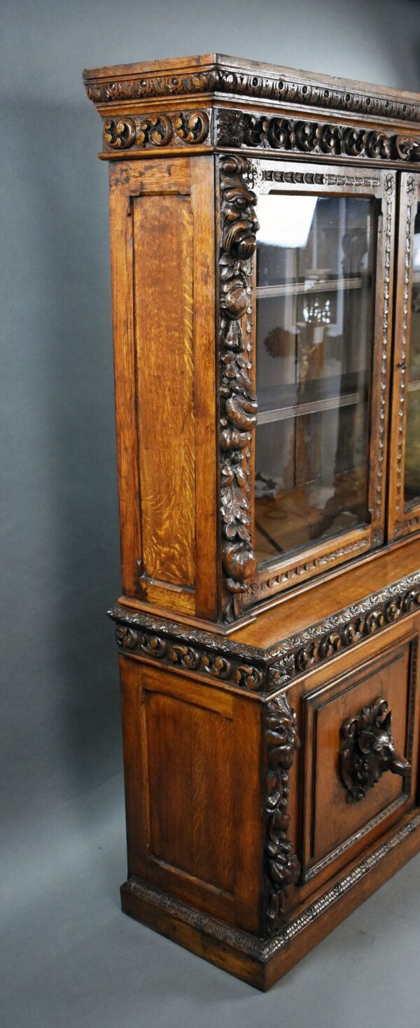 19th Century Carved Oak Bookcase - Image 6