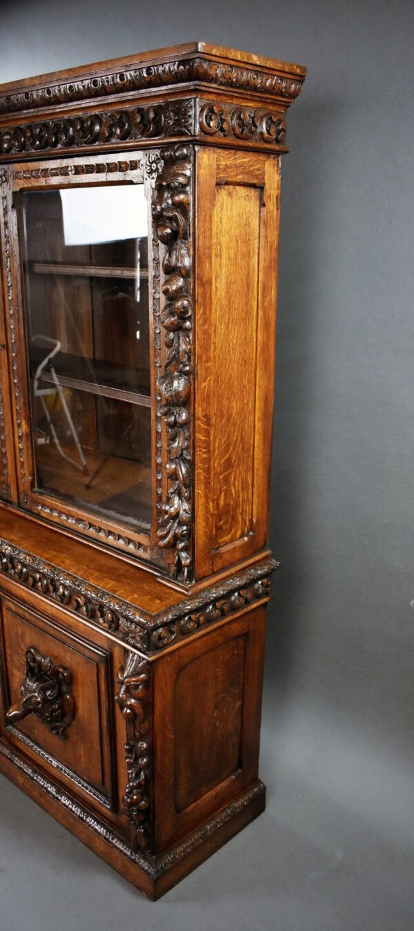 19th Century Carved Oak Bookcase - Image 3