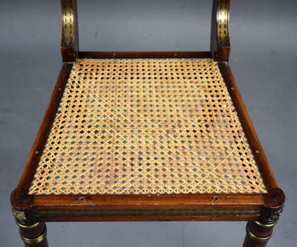 Set of 4 Regency Brass Inlaid Dining Chairs - Image 2