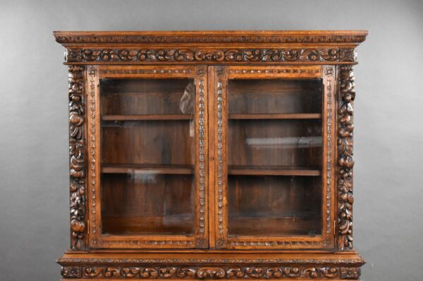 19th Century Carved Oak Bookcase - Image 8