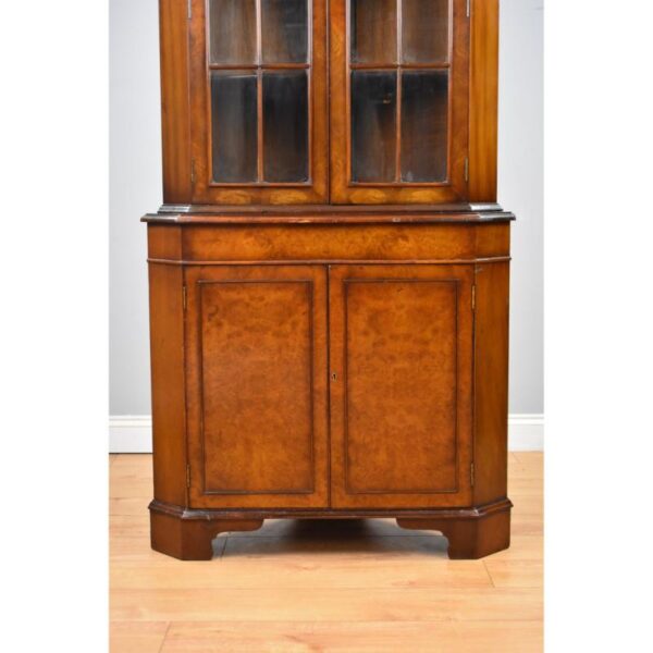 George III Style Walnut Corner Cabinet