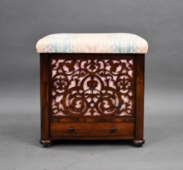 Mid Victorian Rosewood Ottoman - Image 6