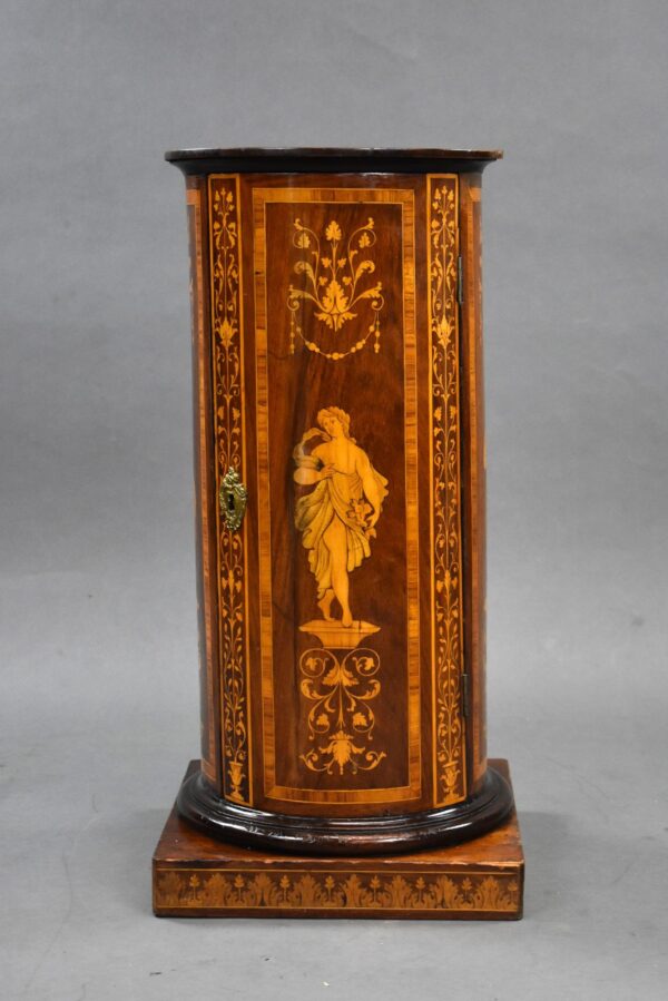 19th Century Italian Marquetry Inlaid Cylindrical Pot Cupboard - Image 6