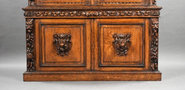 19th Century Carved Oak Bookcase - Image 5