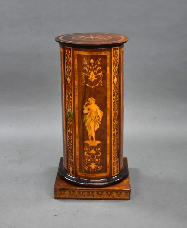 19th Century Italian Marquetry Inlaid Cylindrical Pot Cupboard - Image 5