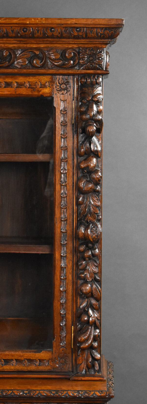 19th Century Carved Oak Bookcase - Image 4