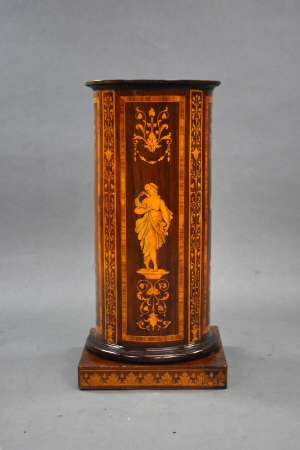 19th Century Italian Marquetry Inlaid Cylindrical Pot Cupboard - Image 2