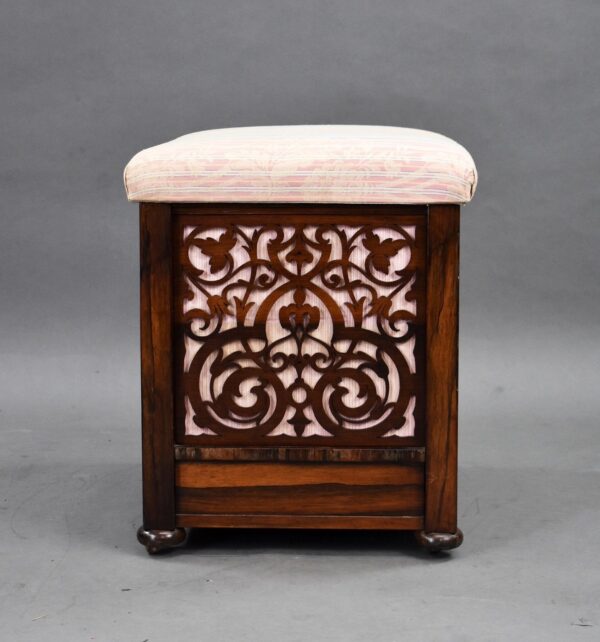 Mid Victorian Rosewood Ottoman - Image 7