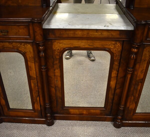 Victorian Walnut Inlaid Mirror Back Sideboard - Image 5