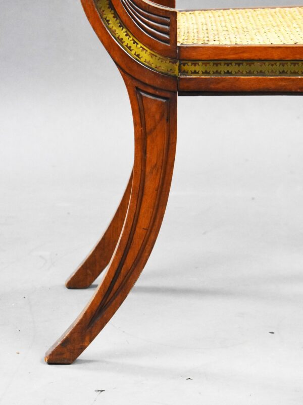 Set of 4 Regency Brass Inlaid Dining Chairs - Image 13