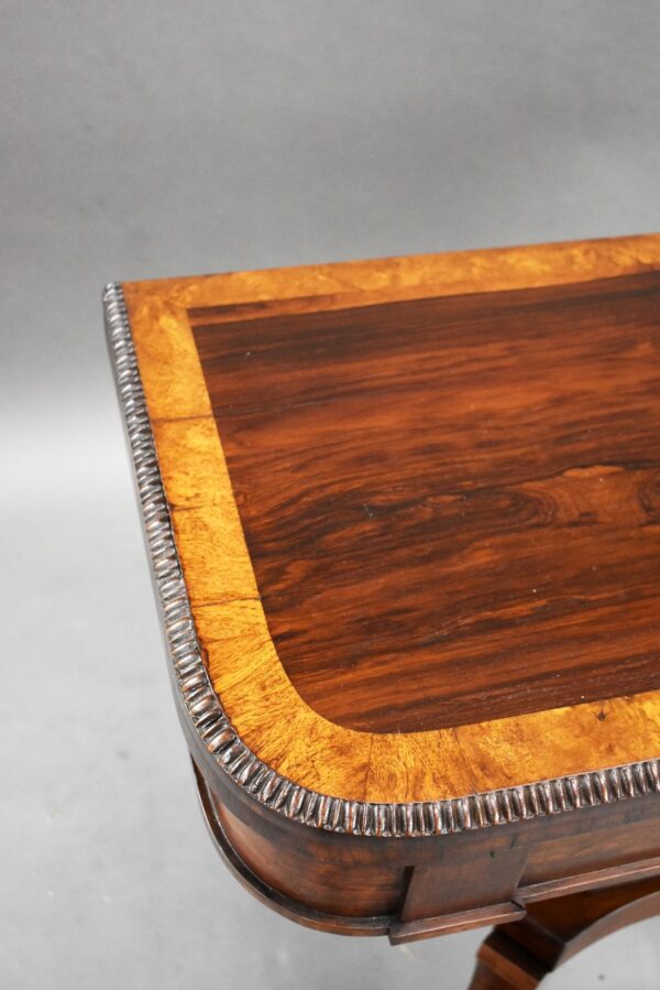 Victorian Burr Walnut Card Table - Image 7