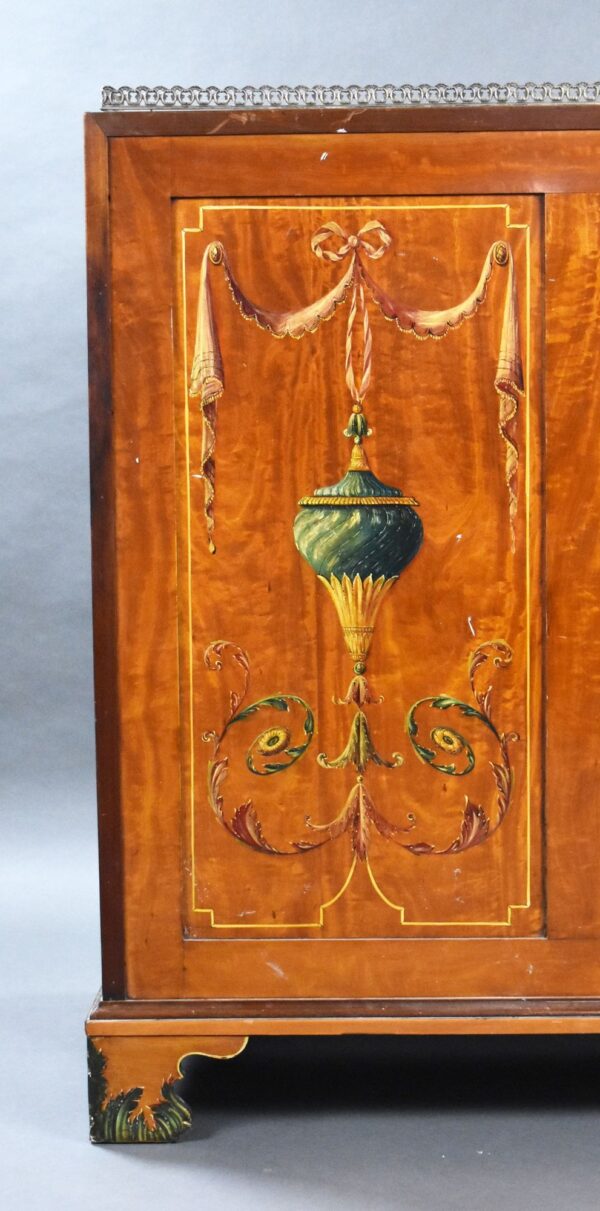 Edwardian Hand Painted Satinwood Bureau - Image 9