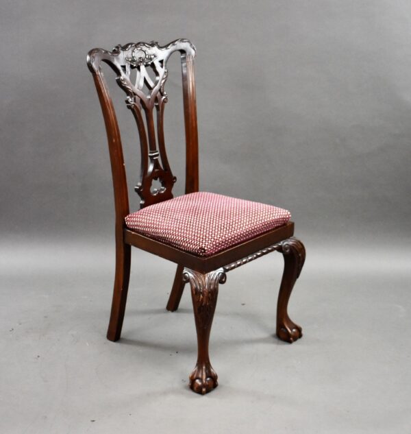 Set of 6 Mahogany Chippendale Style Dining Chairs - Image 2