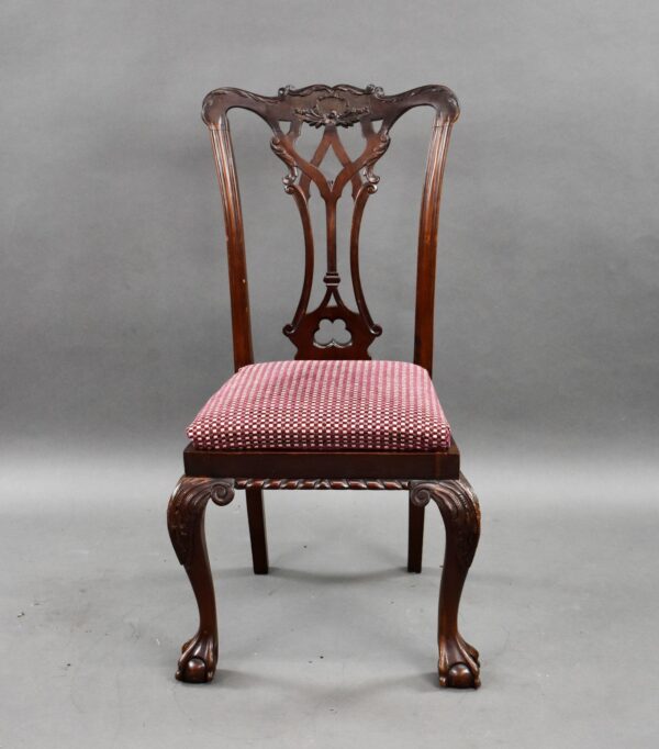 Set of 6 Mahogany Chippendale Style Dining Chairs - Image 3