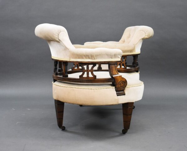 Victorian Walnut Conversation Seat - Image 3