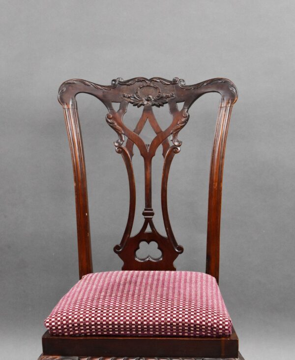 Set of 6 Mahogany Chippendale Style Dining Chairs - Image 4