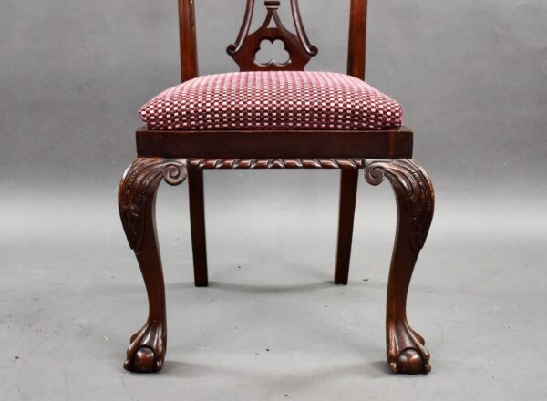 Set of 6 Mahogany Chippendale Style Dining Chairs - Image 5