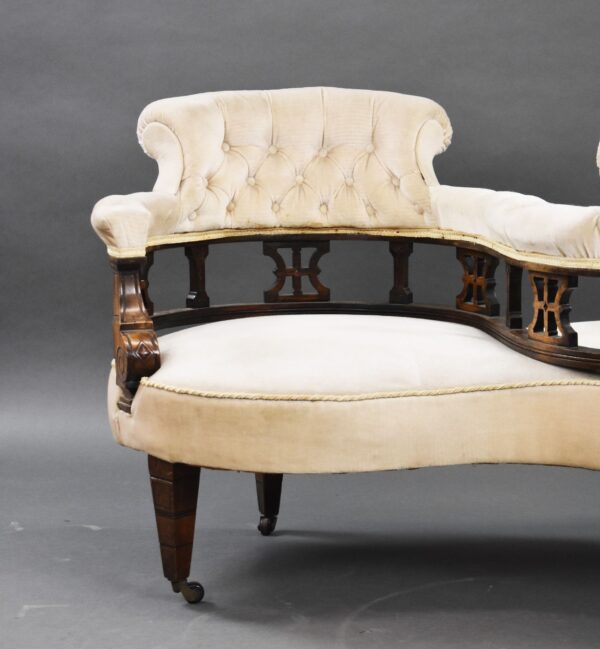 Victorian Walnut Conversation Seat - Image 9