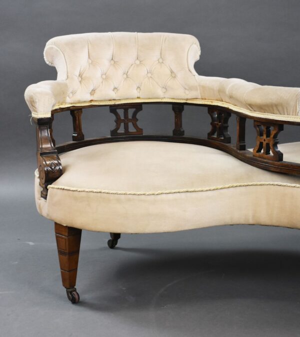 Victorian Walnut Conversation Seat - Image 7