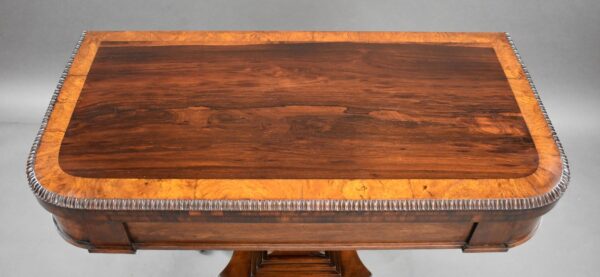 Victorian Burr Walnut Card Table - Image 6