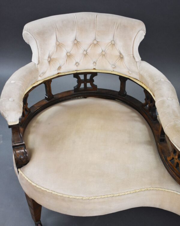 Victorian Walnut Conversation Seat - Image 6