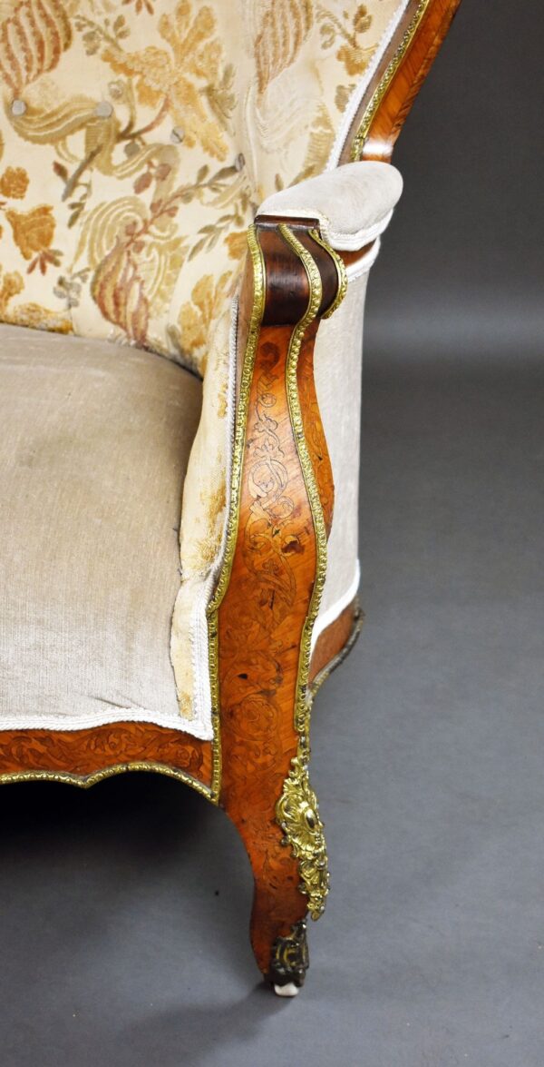 Antique French Marquetry Sofa - Image 3