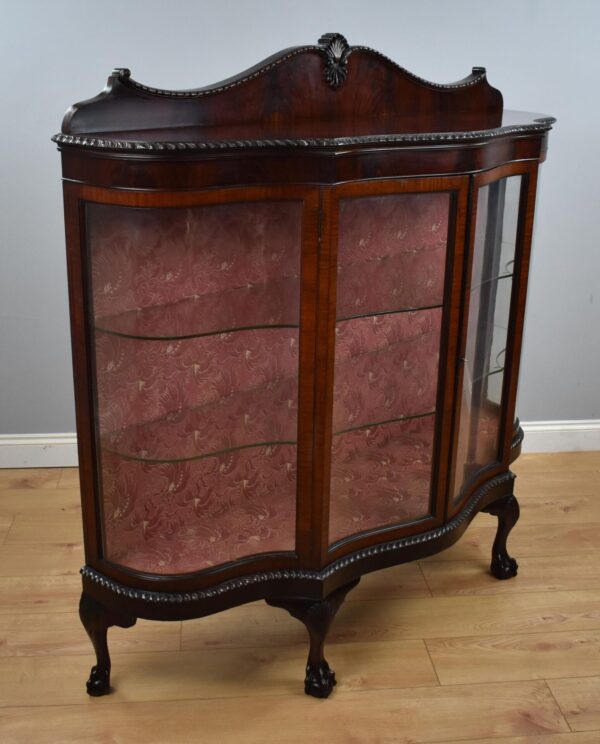 Edwardian Mahogany Serpentine Cabinet - Image 12