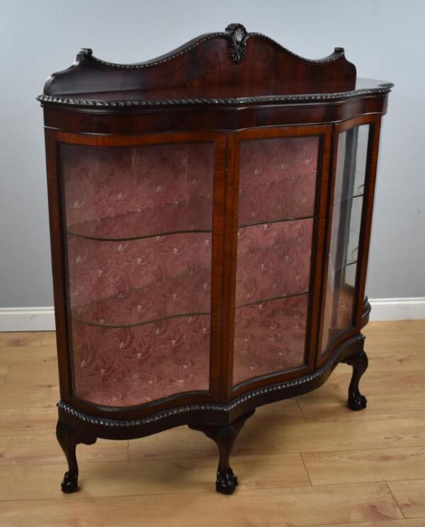 Edwardian Mahogany Serpentine Cabinet - Image 2