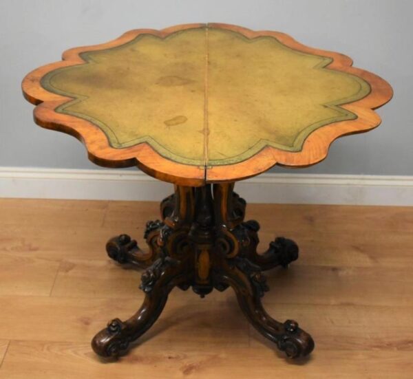 Victorian Burr Walnut Card Table