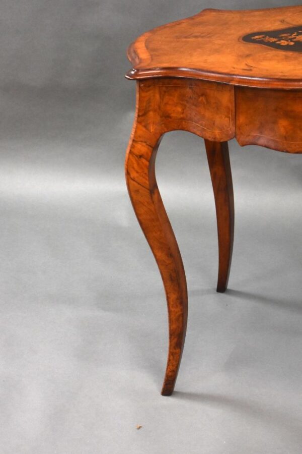 Victorian Walnut Marquetry Centre Table - Image 5