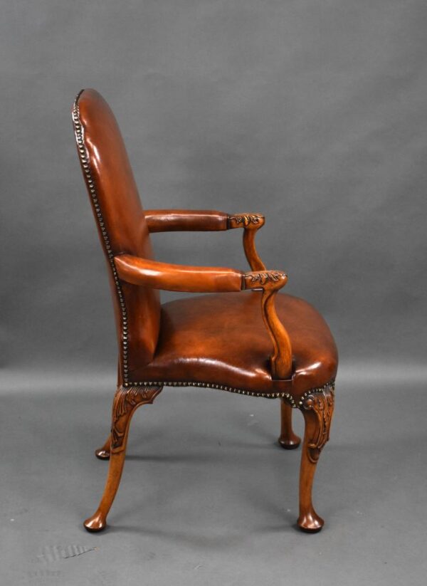 Set of 7 Hand Dyed Leather Armchairs - Image 8