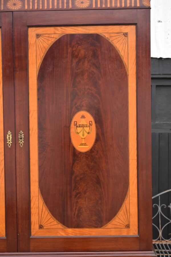 Irish Sheraton Style Inlaid Mahogany Linen Press - Image 2