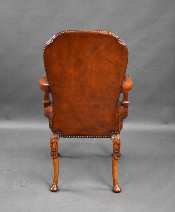 Set of 7 Hand Dyed Leather Armchairs - Image 7