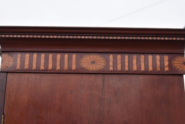 Irish Sheraton Style Inlaid Mahogany Linen Press - Image 8