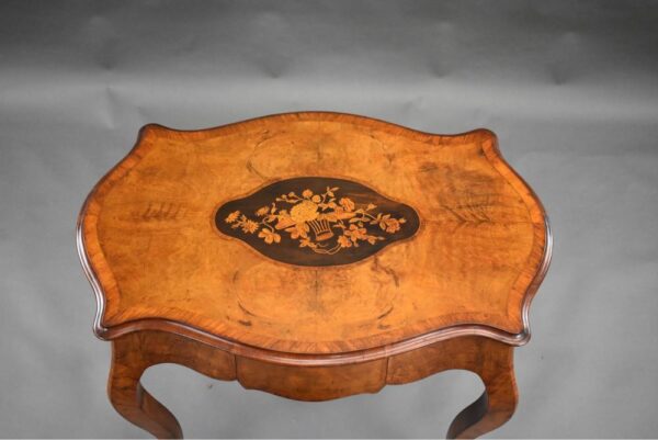 Victorian Walnut Marquetry Centre Table - Image 3