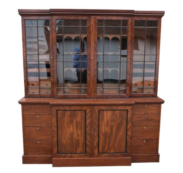 19th Century George III Mahogany Breakfront Bookcase