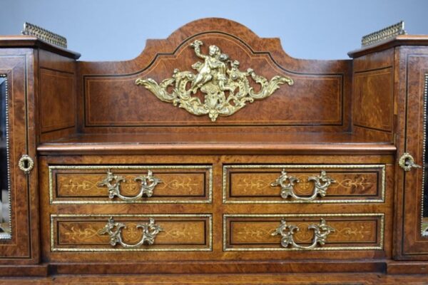 19th Century Victorian Amboyna Pedestal Desk - Image 11