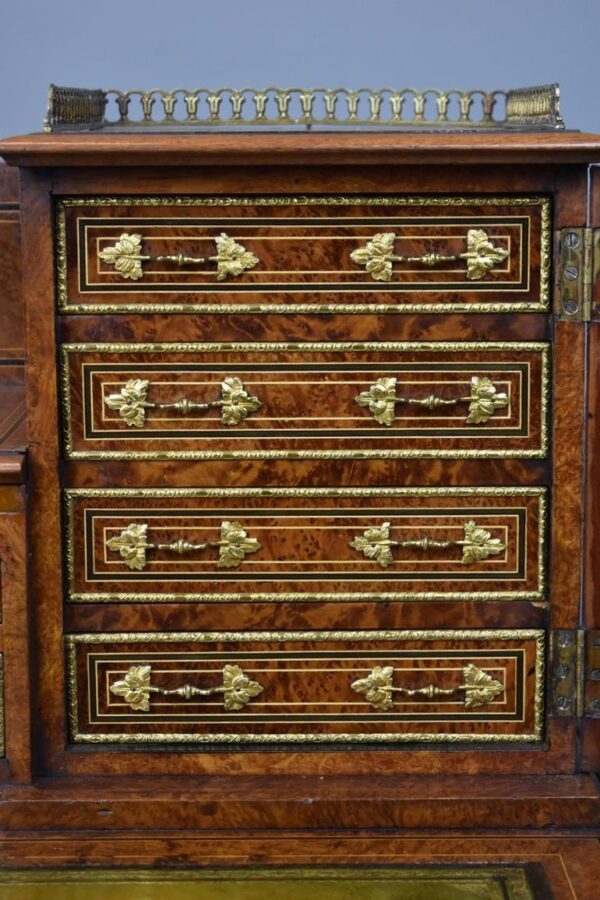 19th Century Victorian Amboyna Pedestal Desk - Image 15