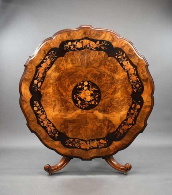 Victorian Burr Walnut and Marquetry Breakfast Table by John Kendal - Image 2